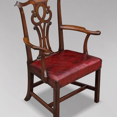 18Th C George III Mahogany Chippendale Armchair