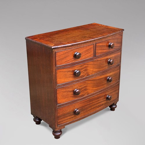 19Th C Miniature Mahogany Chest Of Drawers