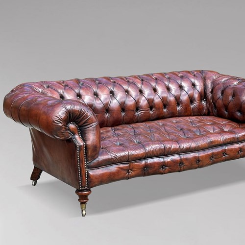 Stunning Victorian Brown Leather Chesterfield Sofa