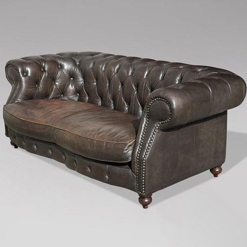 Brown Leather Chesterfield Sofa