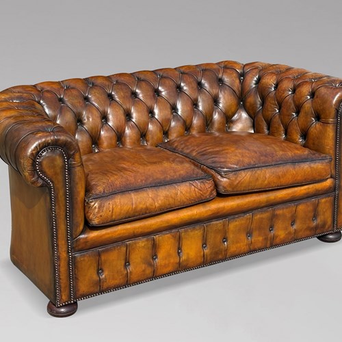 Antique Brown Leather Chesterfield Sofa
