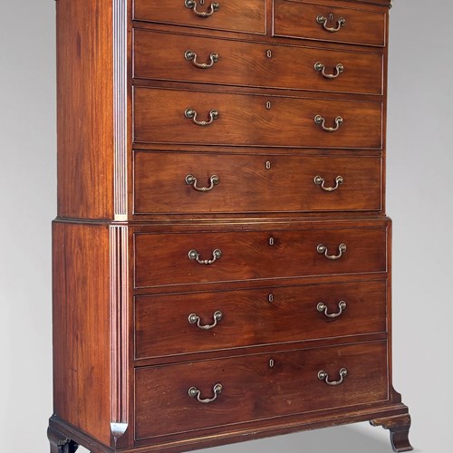 18Th C Georgian Mahogany Chest-On-Chest