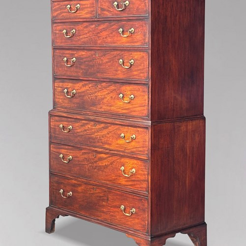 18Th C Georgian Mahogany Chest On Chest