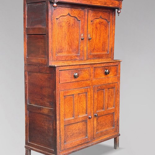 18Th C Georgian Oak Court Cupboard