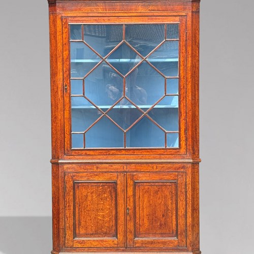 George III Period Oak Corner Cupboard