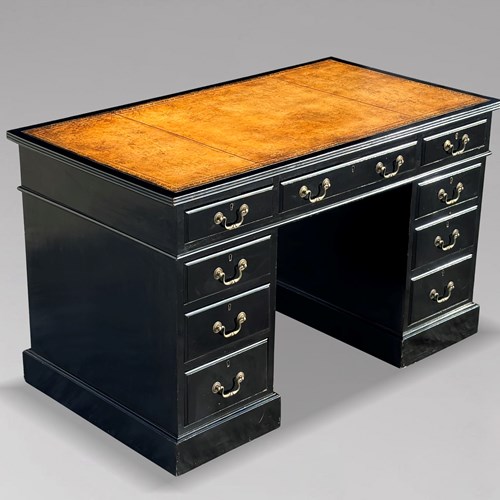 19Th C Small Ebonised Desk