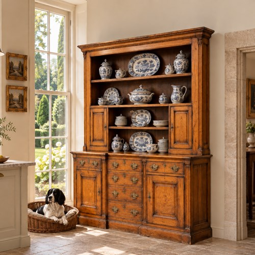 Georgian Oak Dresser With Plate Rack