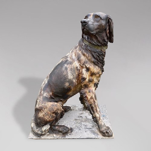 Life Size Iron Statue Of A Hunting Dog
