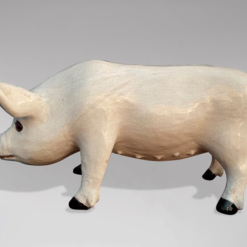 Ceramic Pig Statue From Normandy