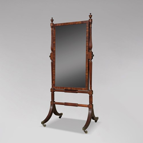 Regency Period Mahogany Cheval Mirror