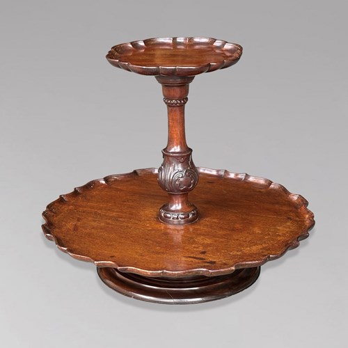 Two Tier Mahogany Lazy Susan