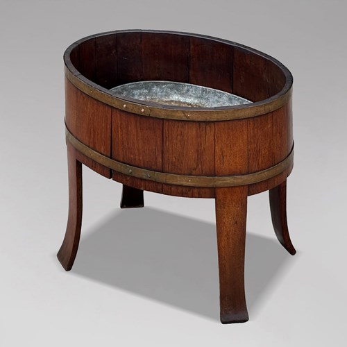Georgian Walnut Brass-Bound Wine Cooler
