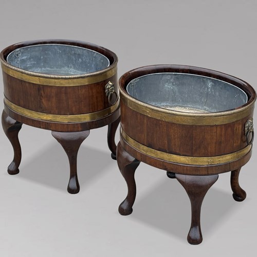 Pair Of Georgian Mahogany Wine Coolers