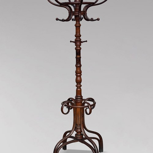 19Th C Bentwood Hat & Coat Stand By Fischel