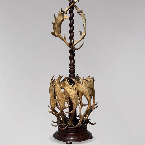 19Th C Antler Coat Stand By J. Parker Of Woodstock