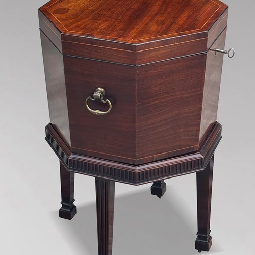 18Th C George III Mahogany Inlaid Wine Cooler