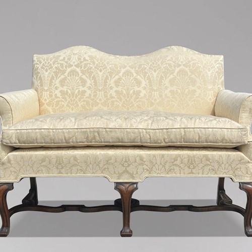 Queen Anne Style Carved Walnut Settee