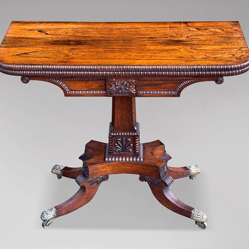 19Th C George IV Rosewood Card Table