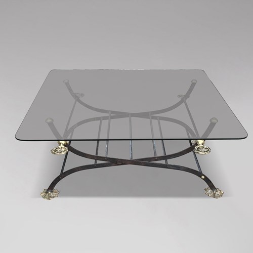 A David Marshall Signed Glass & Brass Coffee Table