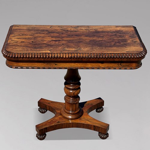 William IV Period Rosewood Card Table