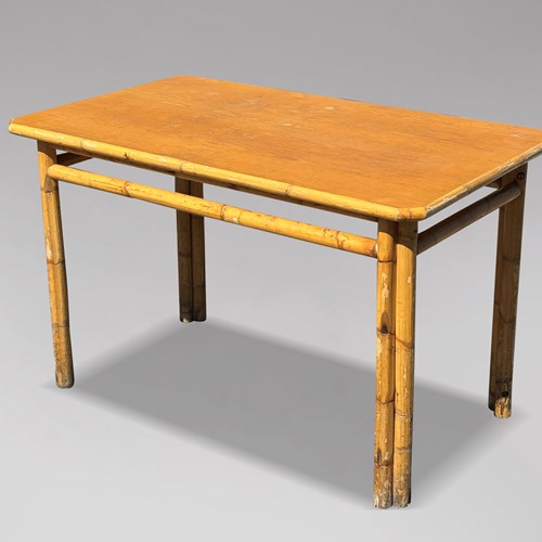 Mid Century French Bamboo Dining Table