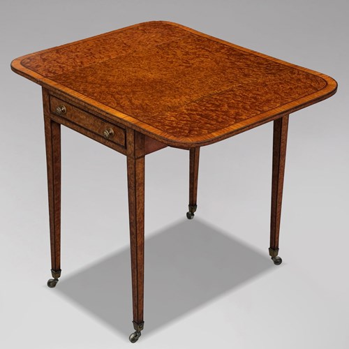 18Th C Amboyna Satinwood Inlay Pembroke Table
