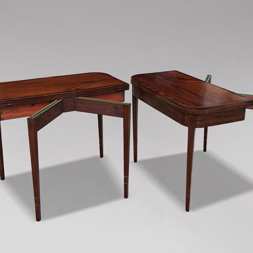 Pair Of Georgian Mahogany Folding Console Tea Tables