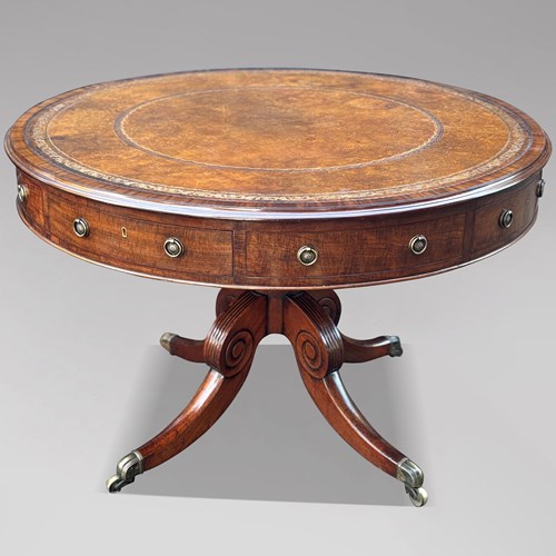 Regency Period Mahogany Drum Table