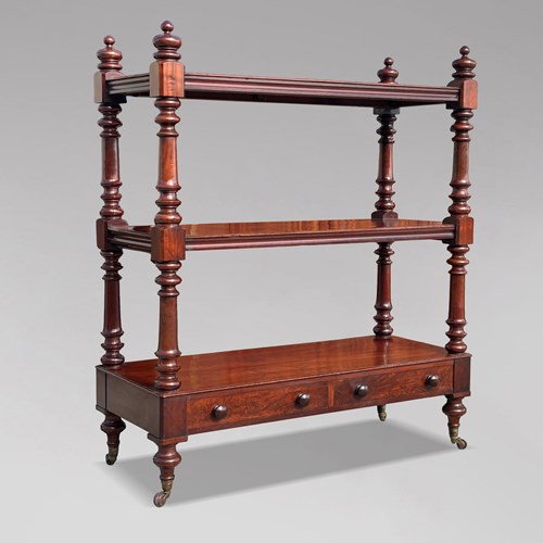 19Th C Large Victorian 3-Tier Mahogany Buffet