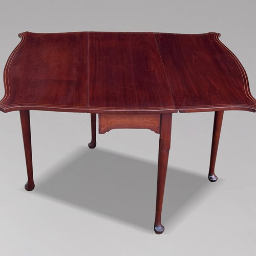 Georgian Mahogany Marquetry Drop-Leaf Dining Table