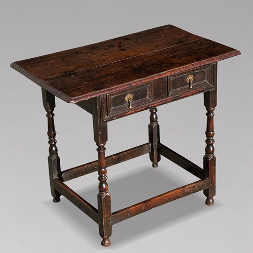 17Th C Charles II Oak Lowboy Side Table