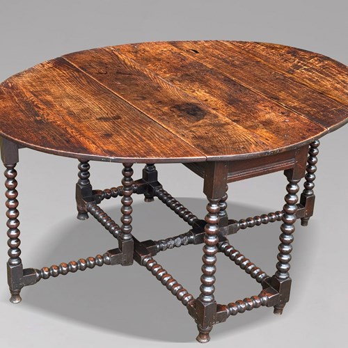 17Th C Charles II Oak Gateleg Table