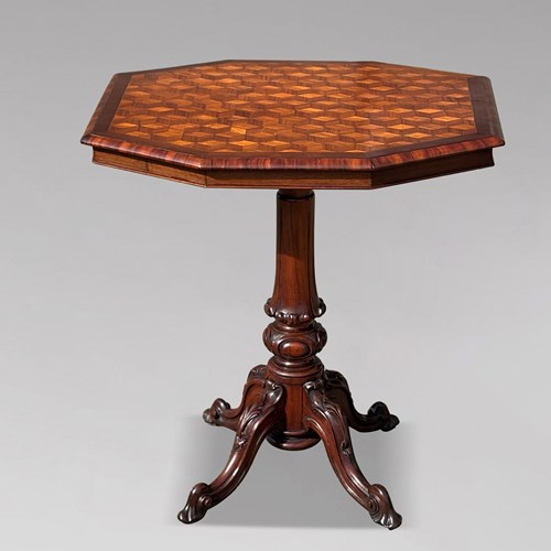 19Th C Walnut Parquetry Occasional Table