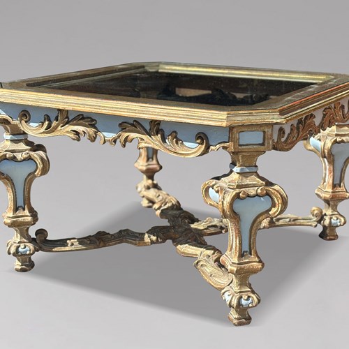 Italian Carved Painted Side Table Labelled Harrods