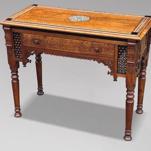 Aesthetic Movement Walnut Moorish Writing Table