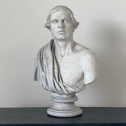 Substantial Size 19Thc Plaster Library Bust 
