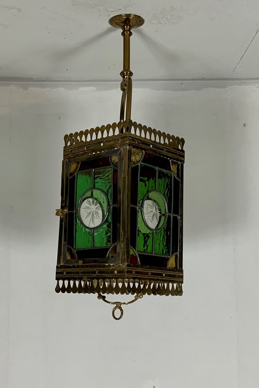 Edwardian Brass And Stained Glass Porch/Hall  Lantern-anthony-wilkinson-580f96d4-b21e-4f31-807f-196595314842-main-638152664289206889.jpeg