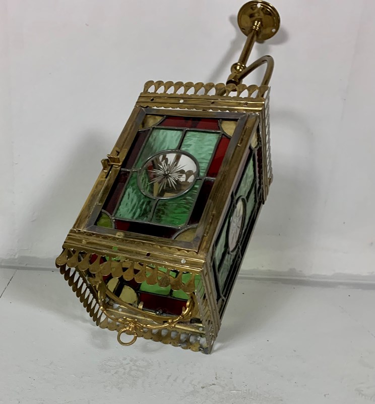 Edwardian Brass And Stained Glass Porch/Hall  Lantern-anthony-wilkinson-86905570-576d-476a-9d85-fa7bbede0c36-main-638152664341862169.jpeg
