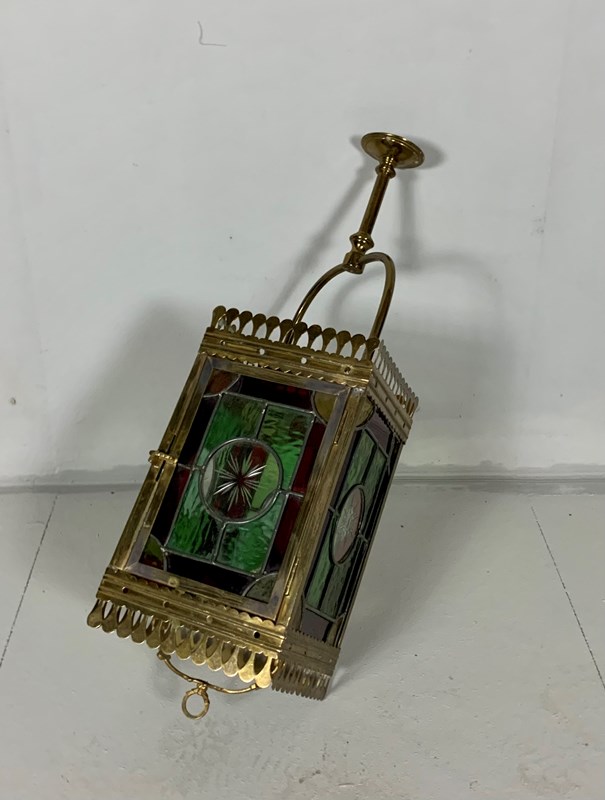 Edwardian Brass And Stained Glass Porch/Hall  Lantern-anthony-wilkinson-b13f0a17-2c0a-48c4-873e-8fdffdf1019f-main-638152664322174877.jpeg