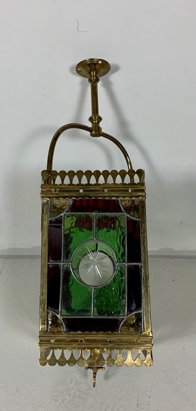 Edwardian Brass And Stained Glass Porch/Hall  Lantern-anthony-wilkinson-b1f5be7e-719c-4719-b90d-f69d499cb877-main-638152664271707446.jpeg