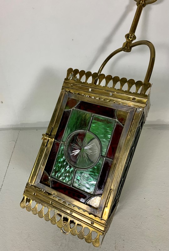 Edwardian Brass And Stained Glass Porch/Hall  Lantern-anthony-wilkinson-bf8ec8ff-af27-427a-a203-ce5ea8e7268d-main-638152664219988991.jpeg