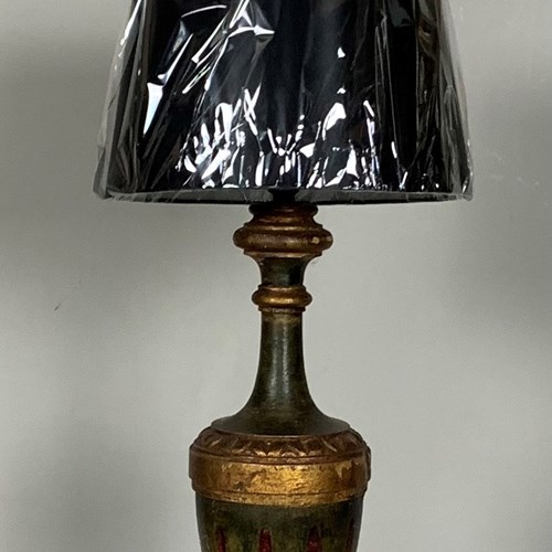 Early 20Th Century Italian Gilt Polychrome Lamp
