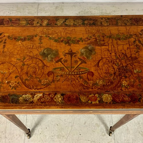 Painted Sheraton Period Satinwood Card Table