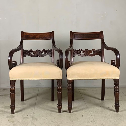 Pair Of Regency Mahogany Desk Chairs