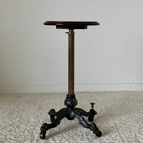 Unusual Brass &Cast Iron Adjustable Table