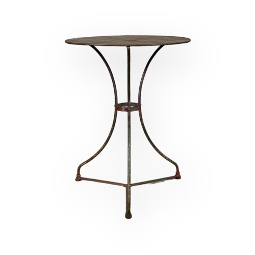 French Wrought Iron And Tole Garden Table