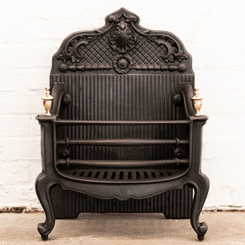 Reclaimed Cast Iron Fire Basket with Brass Finials-antique-fireplaces-london-antique-cast-iron-fire-basket-with-brass-finials-1-main-637923761364180061.jpg
