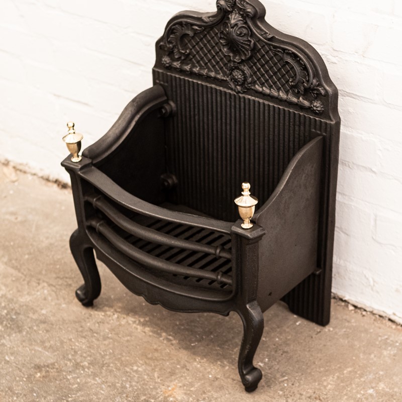 Reclaimed Cast Iron Fire Basket with Brass Finials-antique-fireplaces-london-antique-cast-iron-fire-basket-with-brass-finials-9-main-637923761526054194.jpg