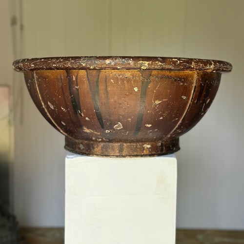 Large Metal Toleware Bowl