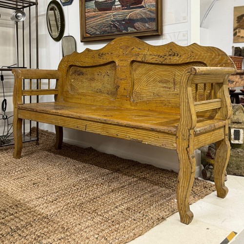 Antique Scumble Painted Bench
